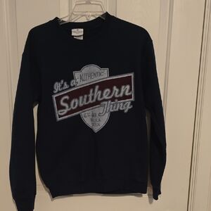 Authentic Southern Thing Womens Navy Crewneck Sweater